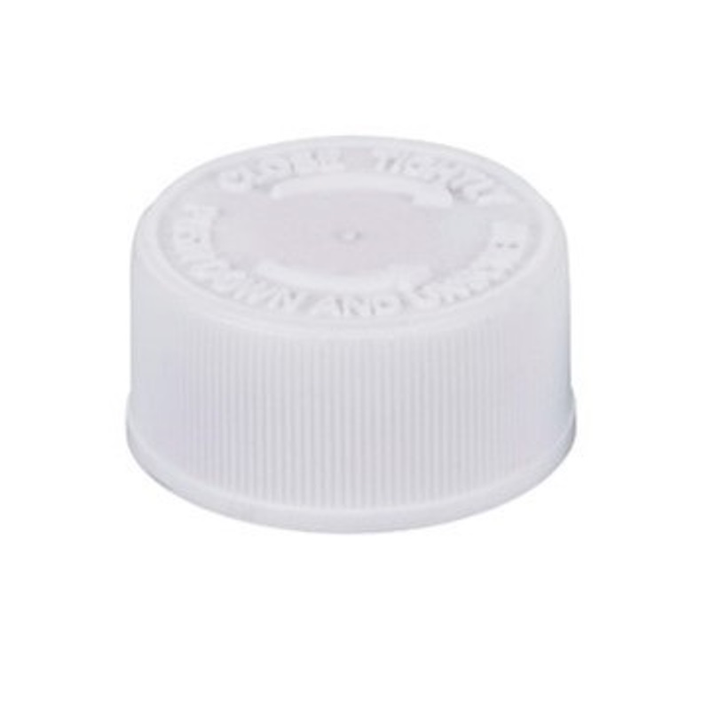 28MLR, R3/28, White/Red, Ribbed, PP, Steran Wad, Child Resistant / Tamper Evident Caps