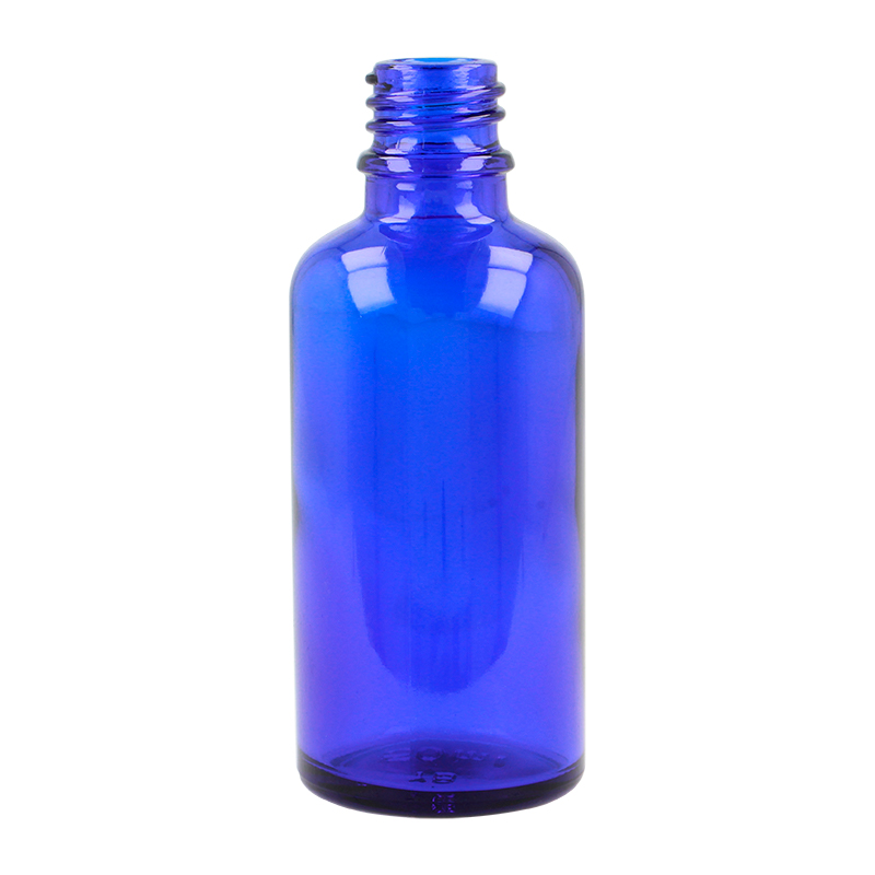 EC50B2, 50ml, Blue, Glass, GL18, Screw TE, Dropper Bottles