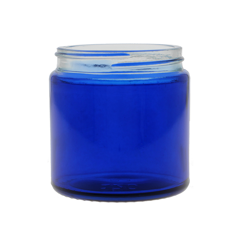 ECJ120CB, 120ml, Blue, Glass, R3/58, Screw, Ointment Jars