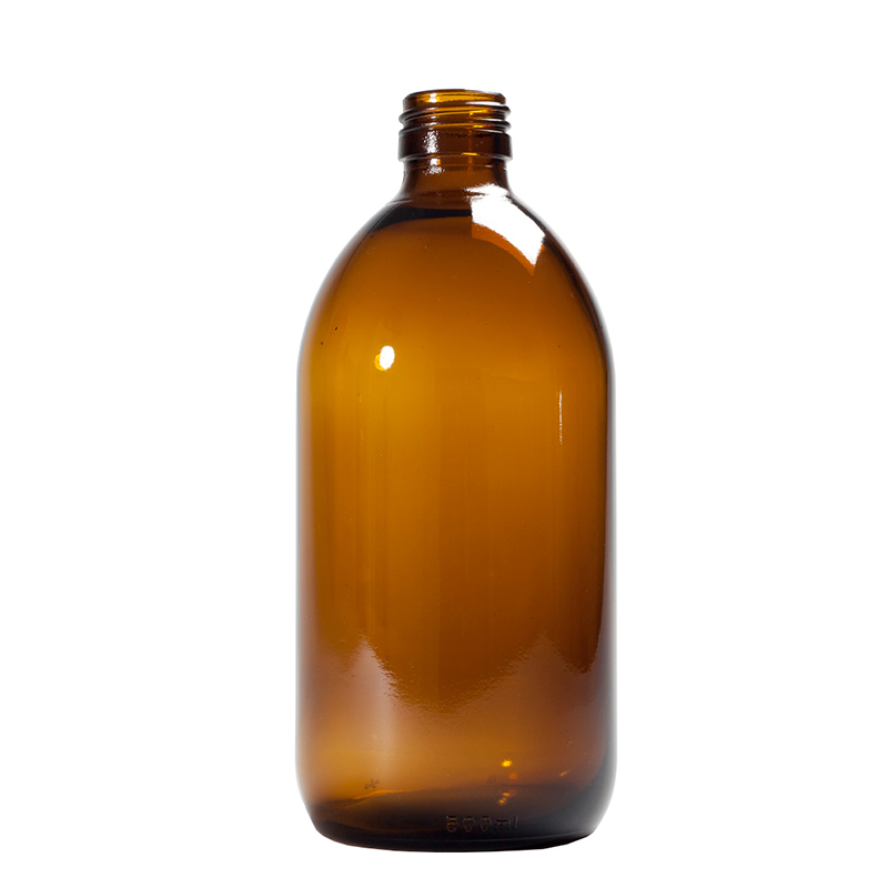 MR500AP, 500ml, Amber, Glass, PP28, Screw, 19.1, Sirop Bottles