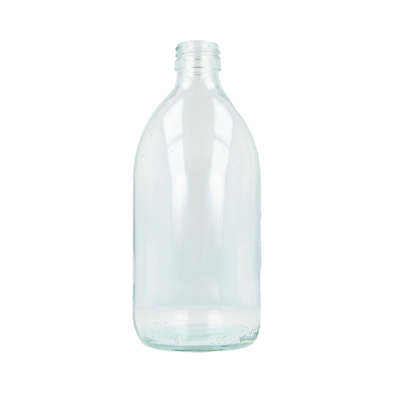 MR500C, 500ml, Clear, Glass, PP28, Screw, 19.7, Sirop Bottles
