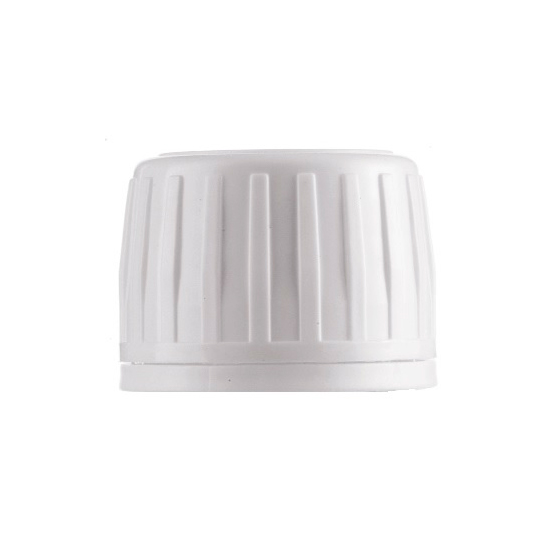 PP28TCEW, PP28, White, Ribbed, HDPE, EPE, Child Resistant / Tamper Evident Caps