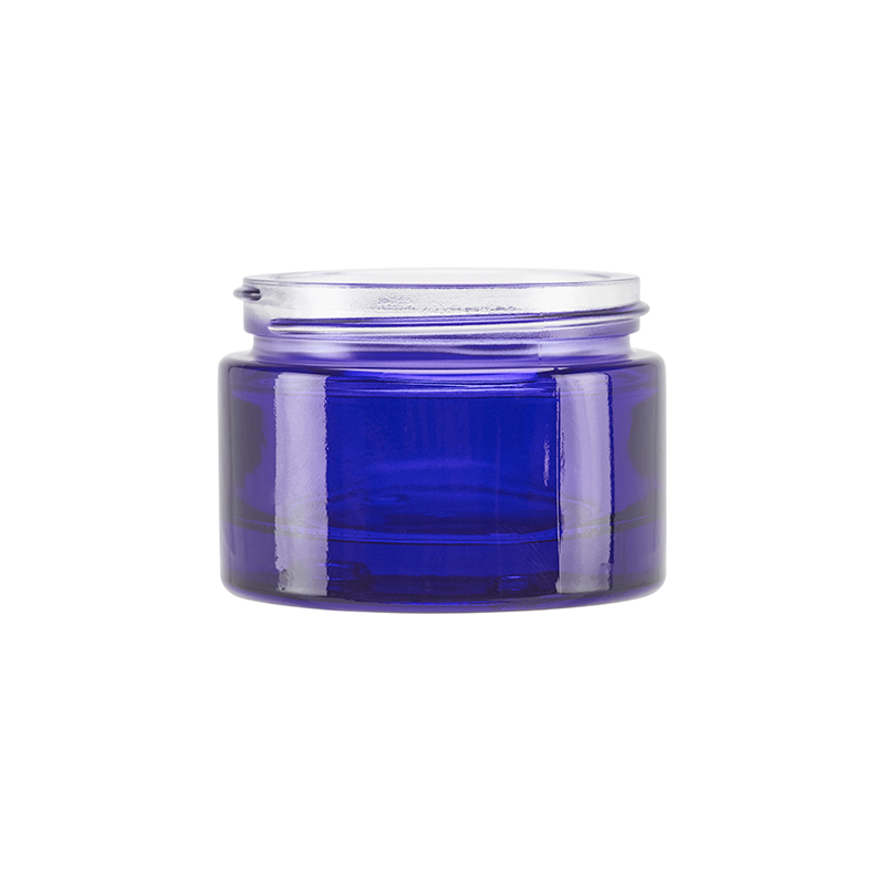ROJ50CB, 50ml, Blue, Glass, R3/58, Screw, Cosmetic Glass Jars